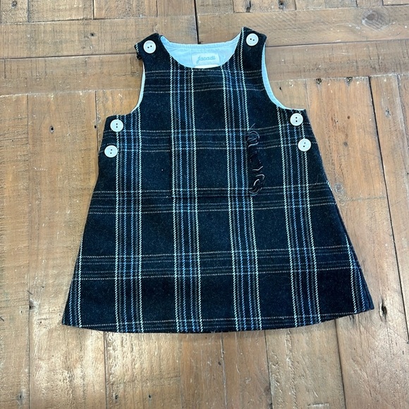 Jacadi plaid wool blend jumper dress - Picture 1 of 7